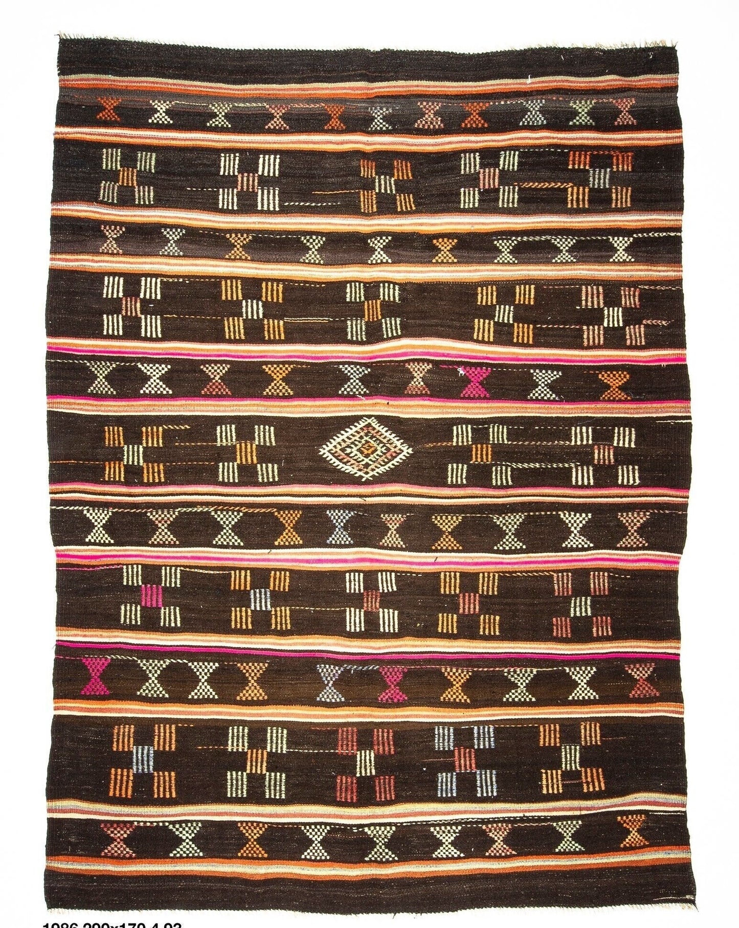 Faded Kilim Rug, Turkish Vintage Kilim, Kilim Rug 6X9, Flat Weave Rug, One of a Kind Rug, Handmade Kilim Rug, Area Eclectic Kilim Rug, 1986