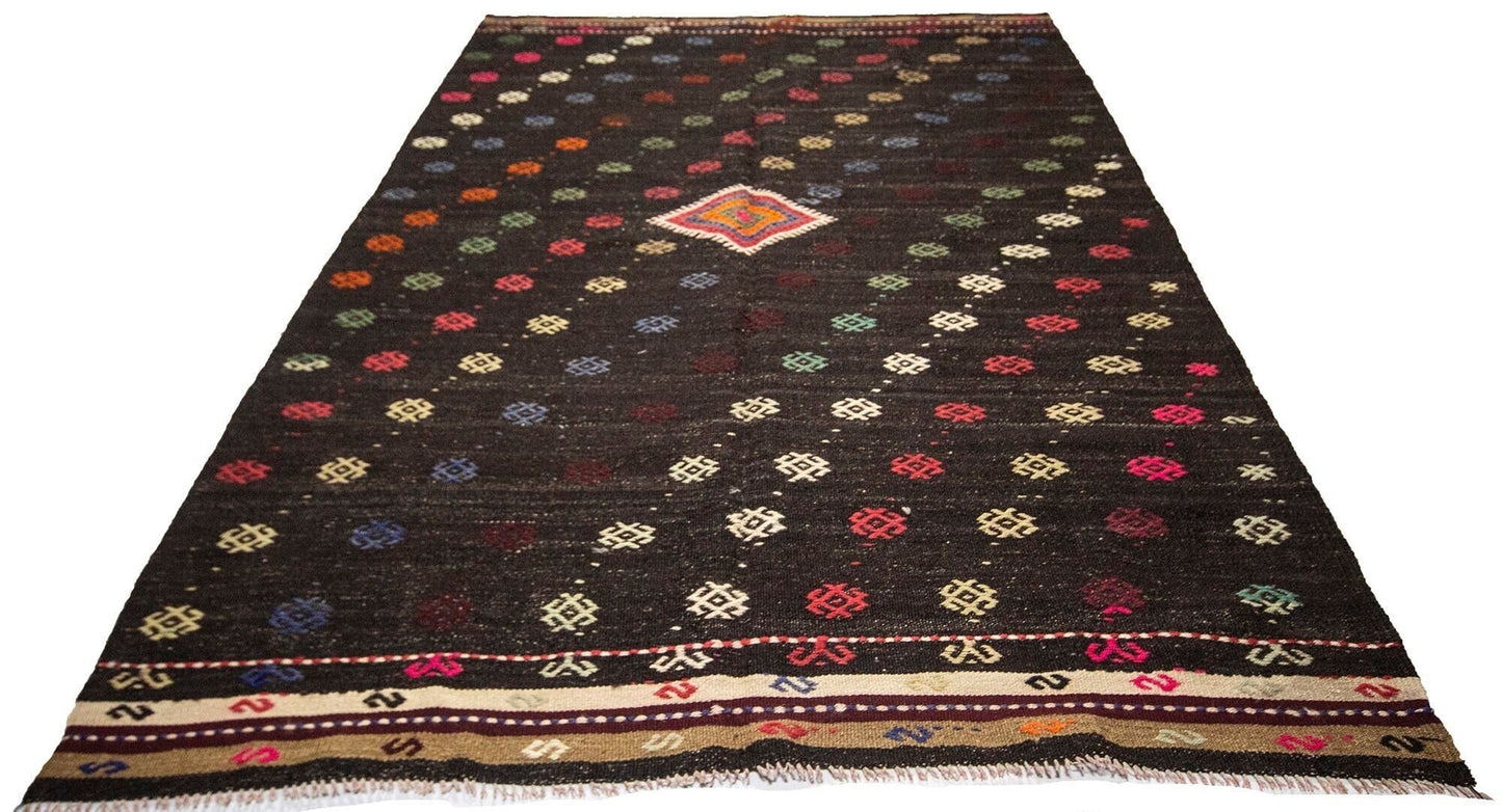 6x9 Vintage Turkish Kilim Rug, Flat Weave Rug, Neutral Rug, Unique Rug, Organic Rug, Anatolia Rug, Bedroom Rug, Rug Kilim, 1983