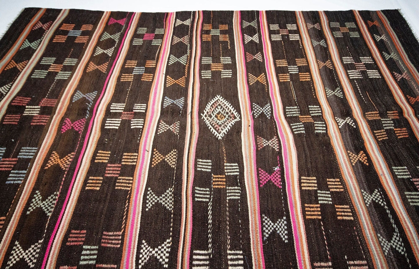 Faded Kilim Rug, Turkish Vintage Kilim, Kilim Rug 6X9, Flat Weave Rug, One of a Kind Rug, Handmade Kilim Rug, Area Eclectic Kilim Rug, 1986