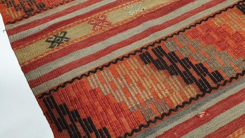 Kilim Rug, Vintage Kilim Rug, Area Kilim Rug, 6x9 Kilim Rug, Handmade Kilim Rug, Wool Rug, Unique Rug, Eclectic Rug, Boho Rug, 2535