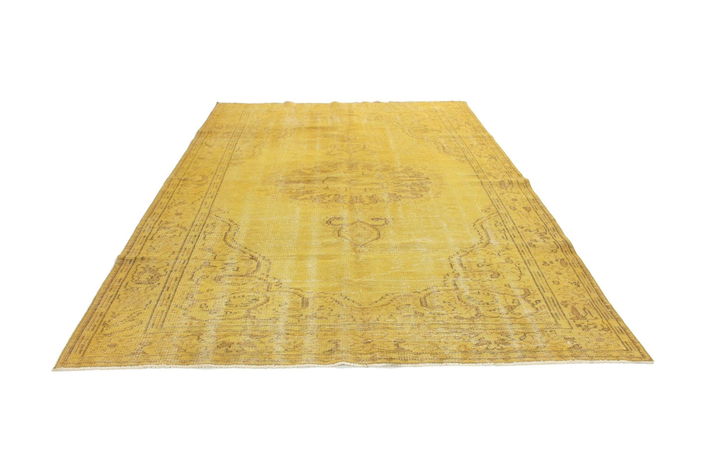 6x9 Yellow Carpet Rug, Turkish Rug 6x9, Vintage Rug 6x9, Floral Rug, One of a kind, Oushak Carpet Rug ,3689