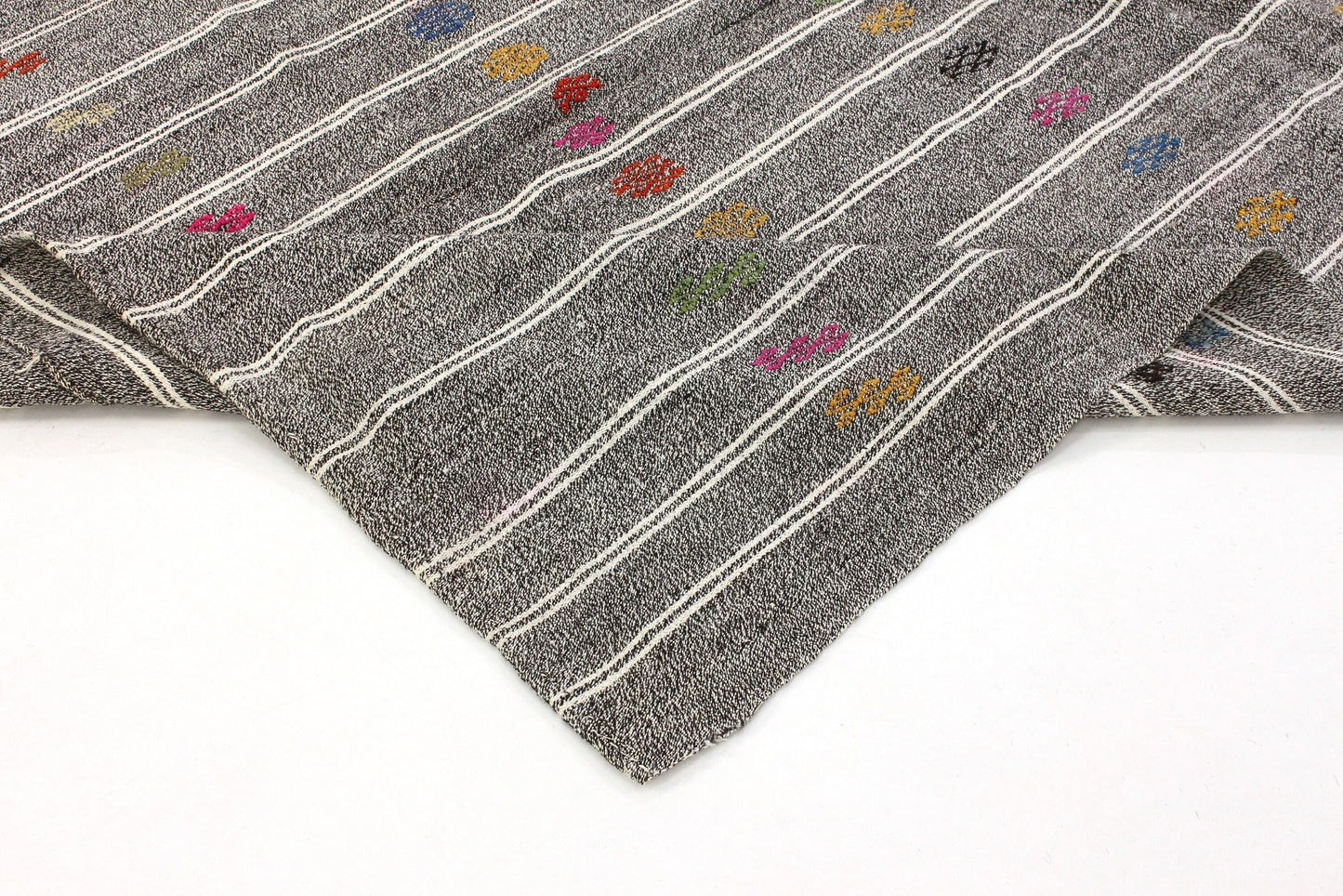 Turkish Kilim 6x9, Vintage Kilim Rug, Area Kilim Rug, Kilim Rug, Handmade Rug, Rug Kilim 6x9, Kilim Rug, Gray Rug, Living Room Rug, 4754