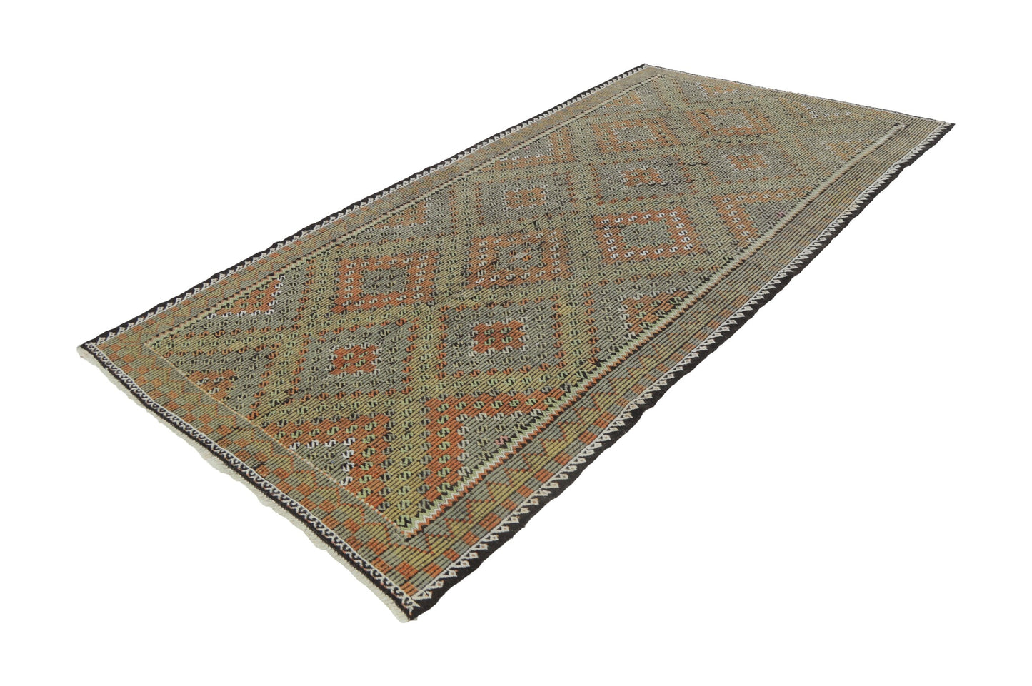 7x10 Kilim rug, Neutral Turkish Kilim rug, Vintage Wool KİLİM RUG, Southwestern Area rug ,Flat weave Kilim rug, Handmade, 8140