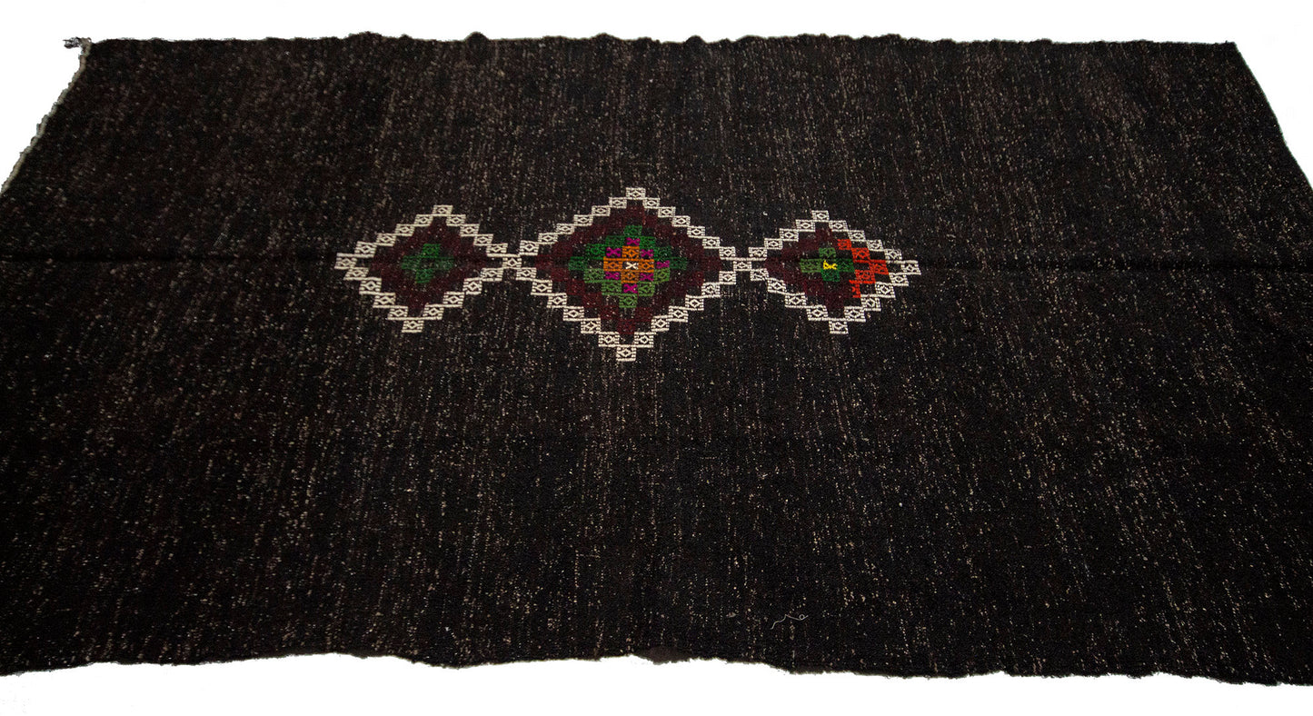 5x10 İndoor Kilim rug, Organic Turkish Kilim Rug Neutral, Handmade Goat Hair Area rug,5x10 Brown kilim rug, Farmhouse, 3777