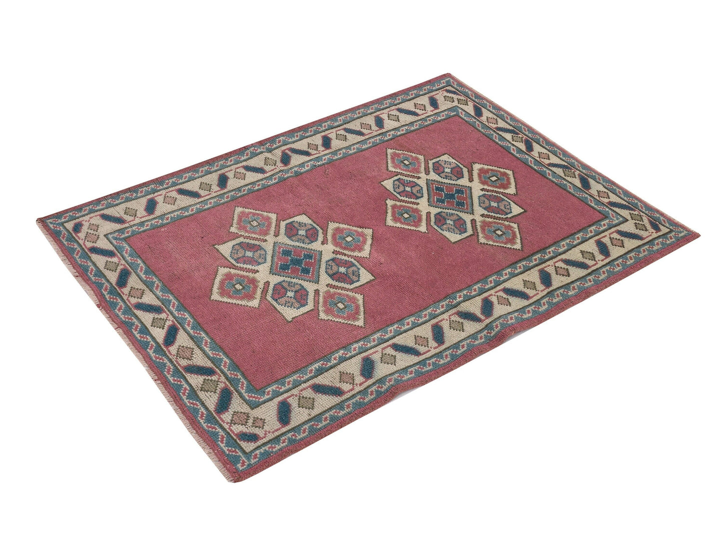 3x4 Art deco Vintage rug, Tribal Oushak rug, Turkey Anatolian rug, Handmade, Area rug, Bedroom rug, Neutral rug, Small Turkish rug ,8646