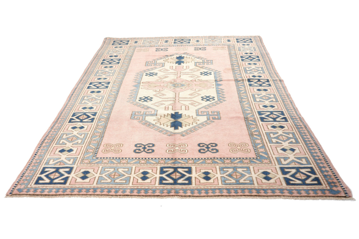 Area rug 6x8, Pink Oushak Rug, Turkish Rug, Oushak Rug ,Vintage Rug, Unique Rug, Mid-Century Oushak Rug, Living room Rug, 6301