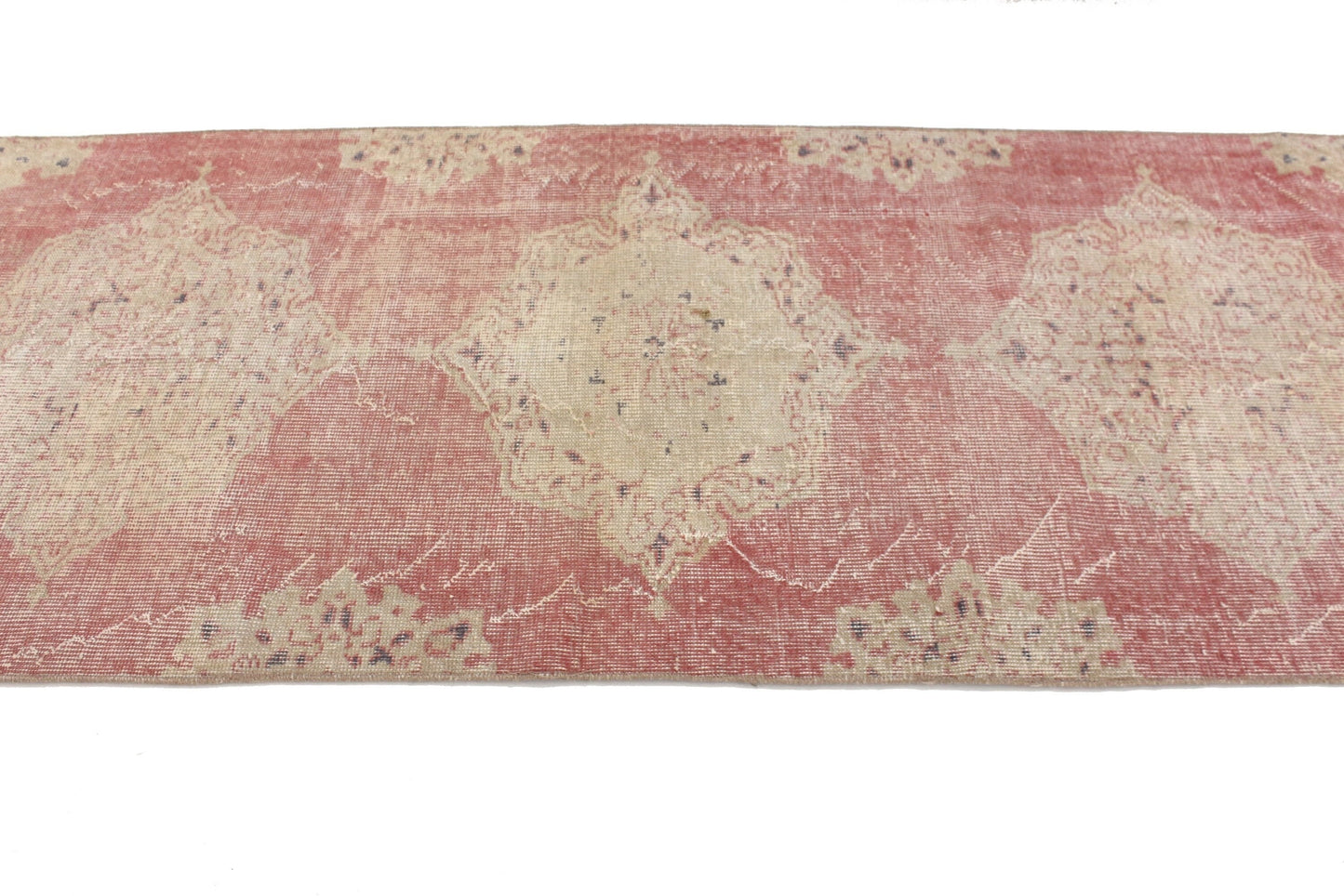 3x12 Pink Rug Runner, Turkish Runner ,Oushak Runner ,Handmade Floral Carpet Runner, Kitchen Decor ,Hallway Rug ,4443