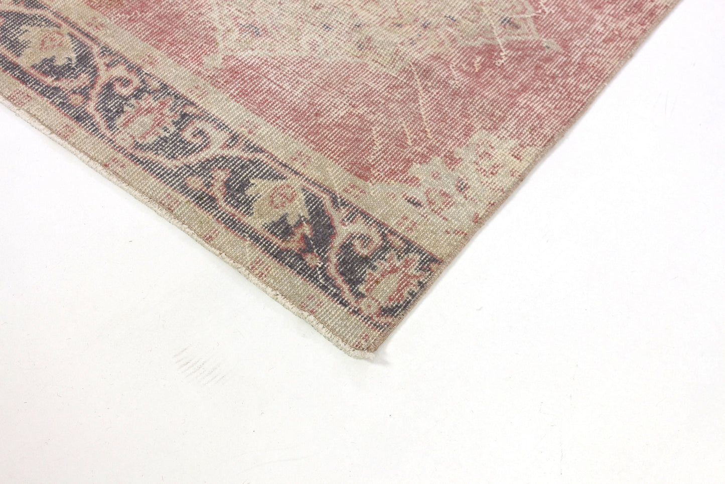 3x12 Pink Rug Runner, Turkish Runner ,Oushak Runner ,Handmade Floral Carpet Runner, Kitchen Decor ,Hallway Rug ,4443