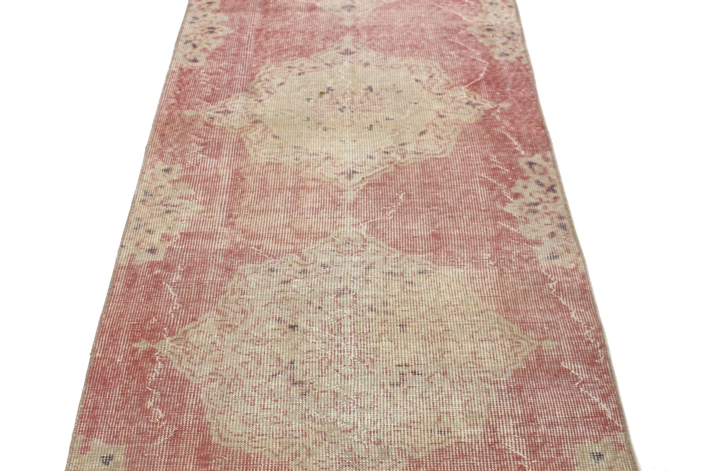 3x12 Pink Rug Runner, Turkish Runner ,Oushak Runner ,Handmade Floral Carpet Runner, Kitchen Decor ,Hallway Rug ,4443