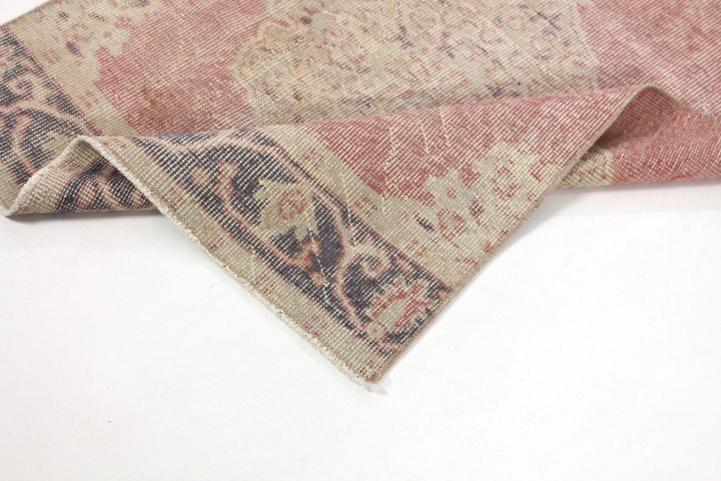 3x12 Pink Rug Runner, Turkish Runner ,Oushak Runner ,Handmade Floral Carpet Runner, Kitchen Decor ,Hallway Rug ,4443