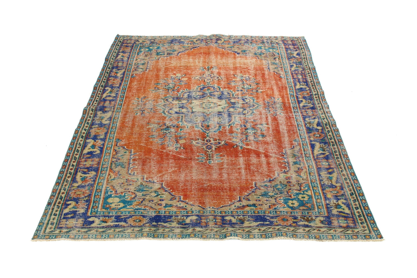 5x8 Faded Oushak Rug, Turkish Rug 5x8, Vintage Rug, Carpet Rug Area, Handmade Rug, Boho Rug, Living room Rug, 6802