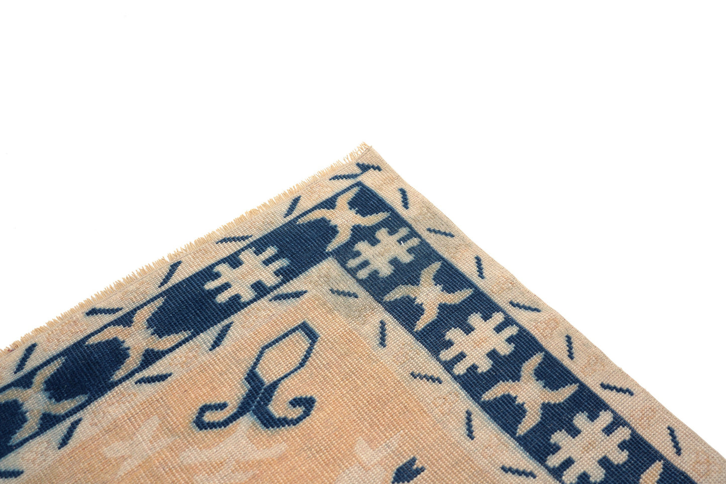 3x5 Small Turkish Rug, Oushak Rug, İndigo Blue, Orange, Rug, Oushak Rug, Boho Decor, Eclectic Rug, Nursery ,Kid Room, Floor Rug,6361