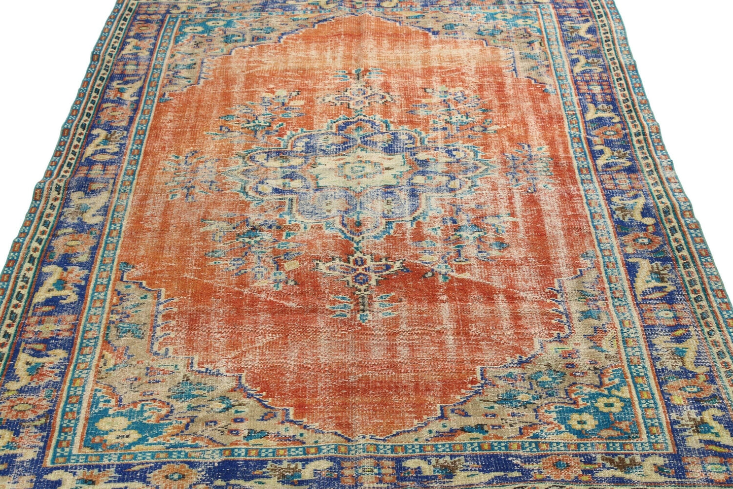 5x8 Faded Oushak Rug, Turkish Rug 5x8, Vintage Rug, Carpet Rug Area, Handmade Rug, Boho Rug, Living room Rug, 6802