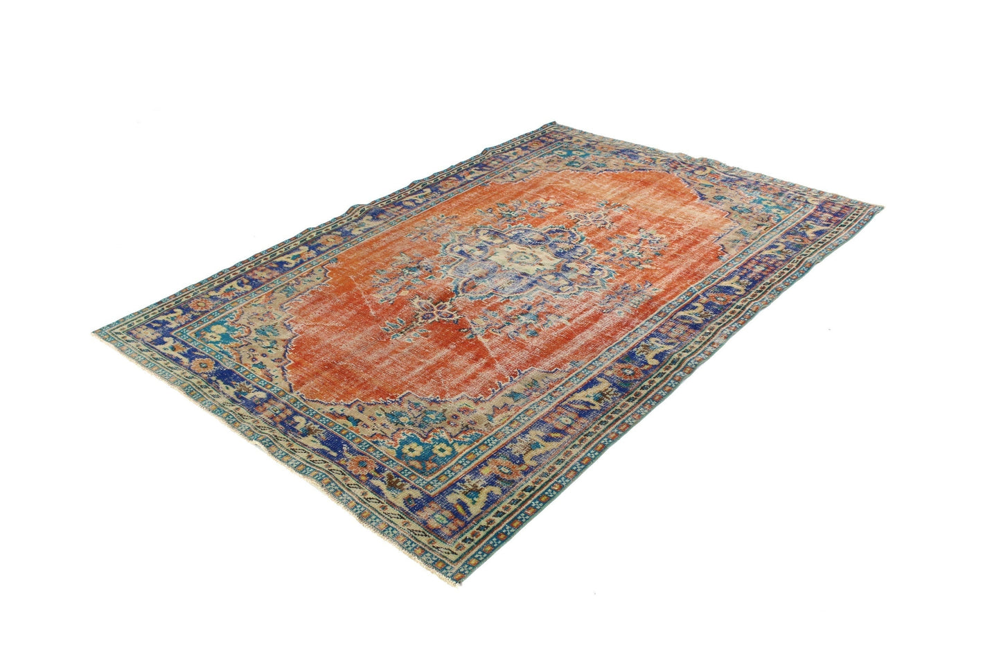 5x8 Faded Oushak Rug, Turkish Rug 5x8, Vintage Rug, Carpet Rug Area, Handmade Rug, Boho Rug, Living room Rug, 6802