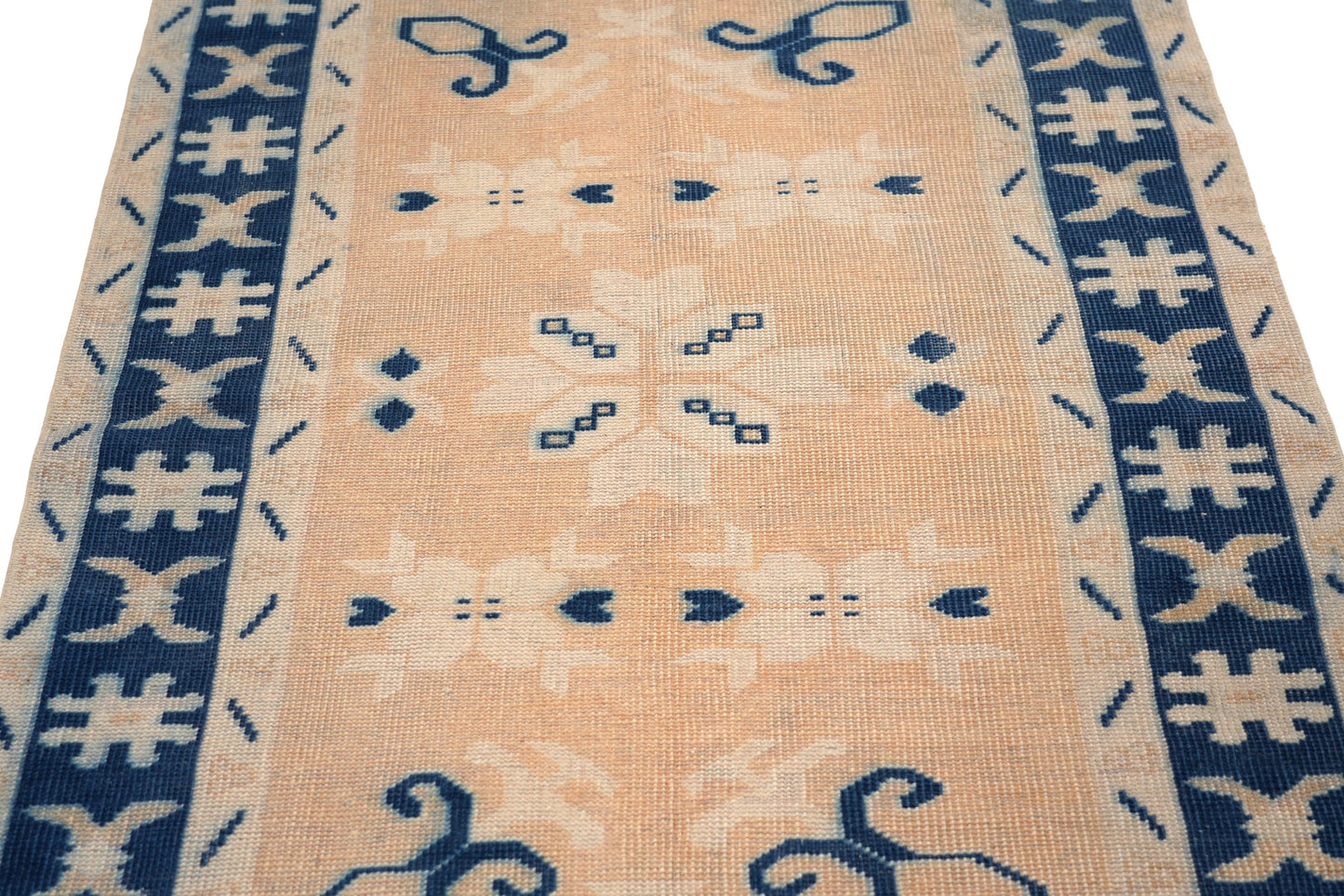 3x5 Small Turkish Rug, Oushak Rug, İndigo Blue, Orange, Rug, Oushak Rug, Boho Decor, Eclectic Rug, Nursery ,Kid Room, Floor Rug,6361