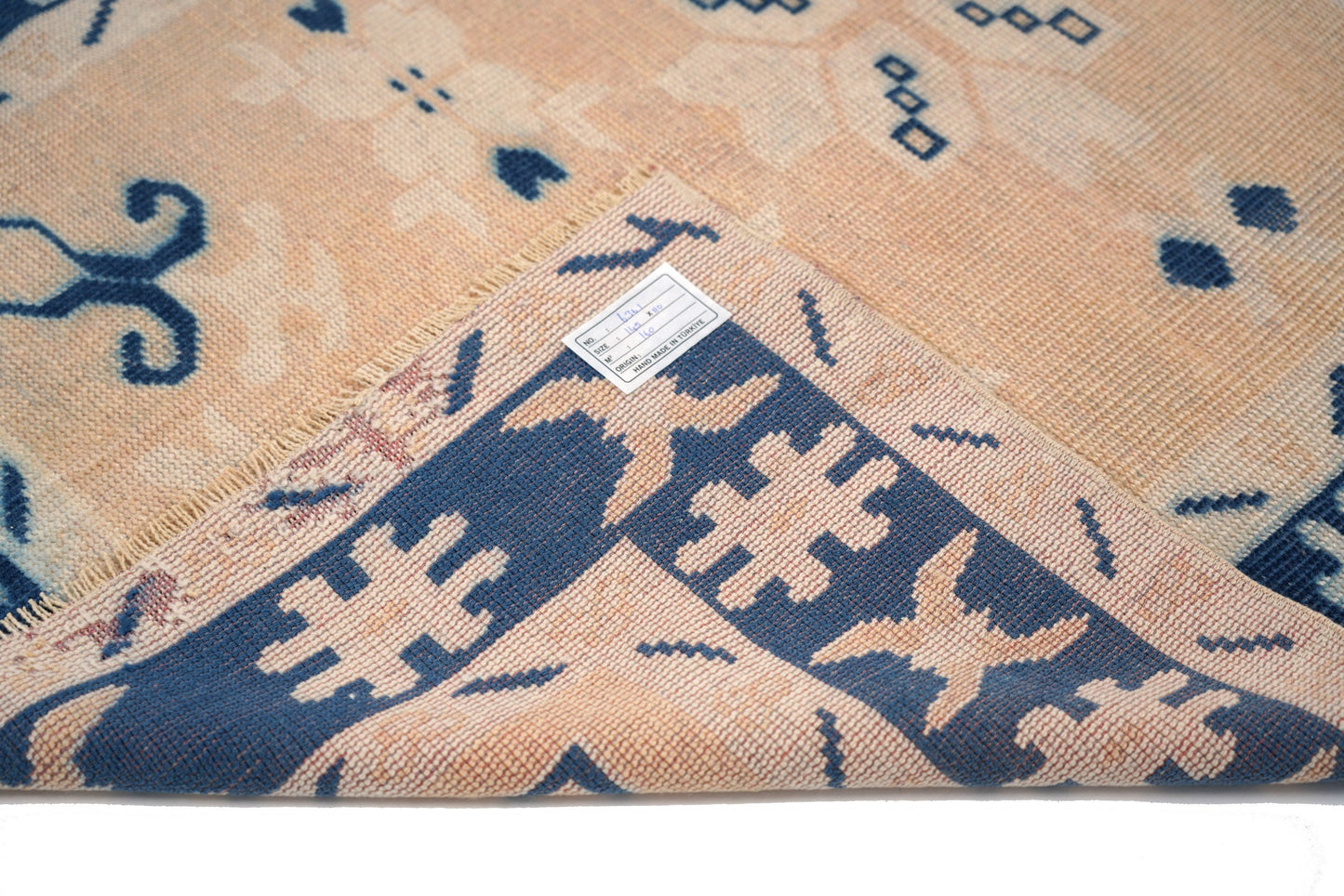 3x5 Small Turkish Rug, Oushak Rug, İndigo Blue, Orange, Rug, Oushak Rug, Boho Decor, Eclectic Rug, Nursery ,Kid Room, Floor Rug,6361