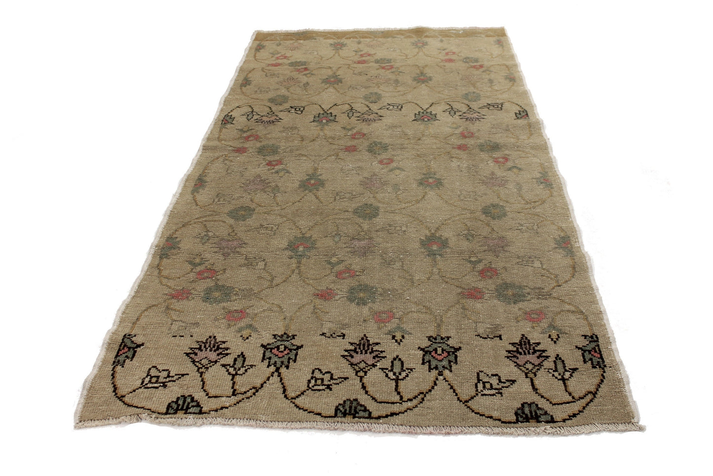 4x7 Turkish Rug Floral,3'6x7'4 ft,Vintage Rug Beauty,1970's Oushak Rug,Hand knotted Rug Area,Farmhouse Decor,Entryway Rug,Boho,5770