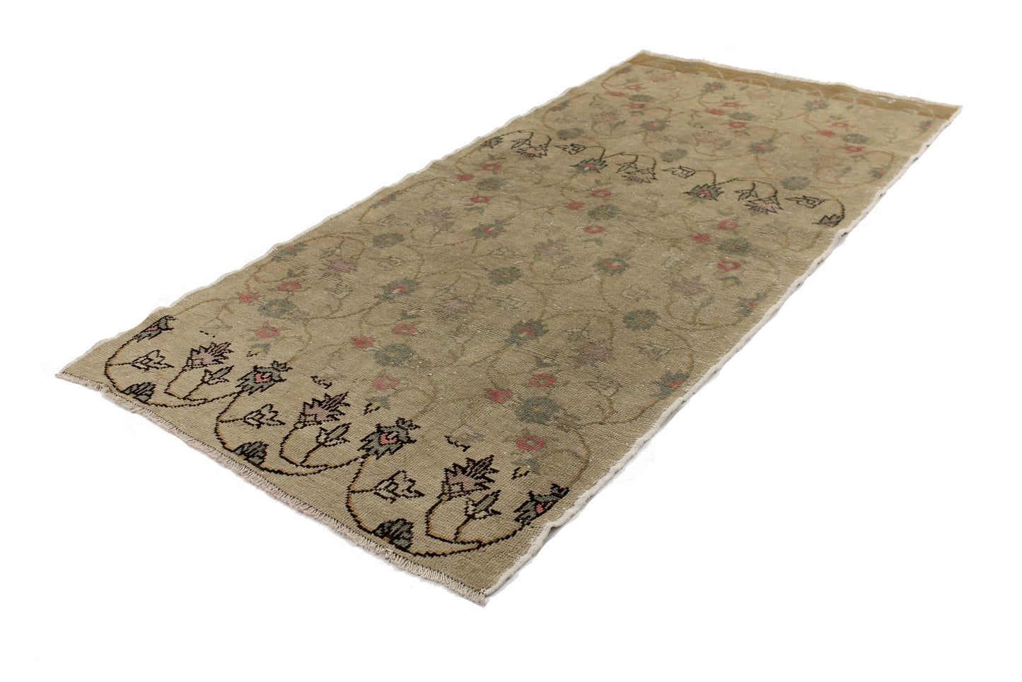 4x7 Turkish Rug Floral,3'6x7'4 ft,Vintage Rug Beauty,1970's Oushak Rug,Hand knotted Rug Area,Farmhouse Decor,Entryway Rug,Boho,5770