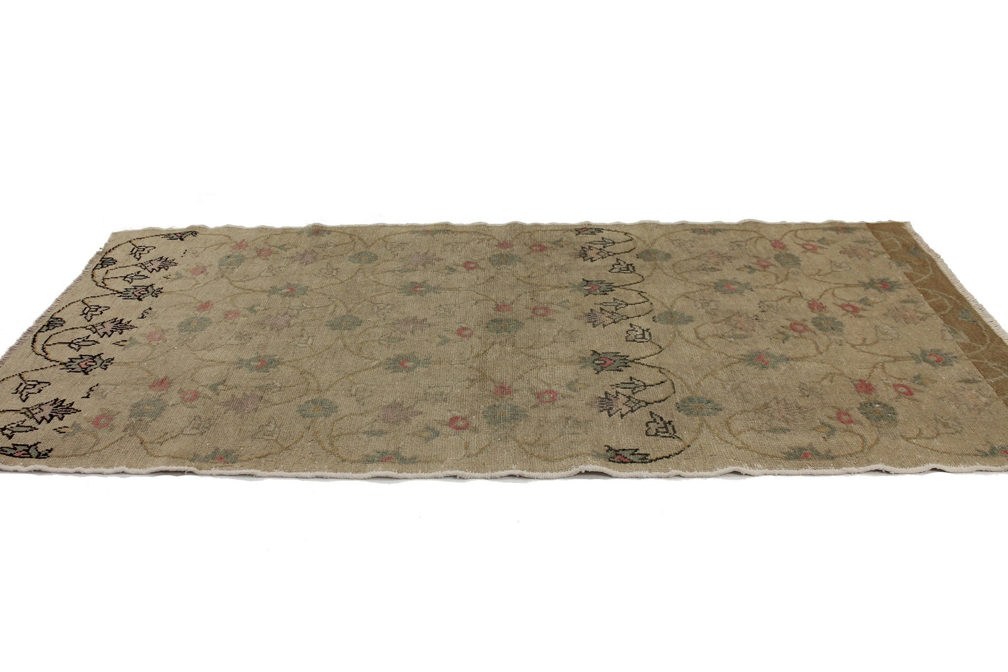 4x7 Turkish Rug Floral,3'6x7'4 ft,Vintage Rug Beauty,1970's Oushak Rug,Hand knotted Rug Area,Farmhouse Decor,Entryway Rug,Boho,5770