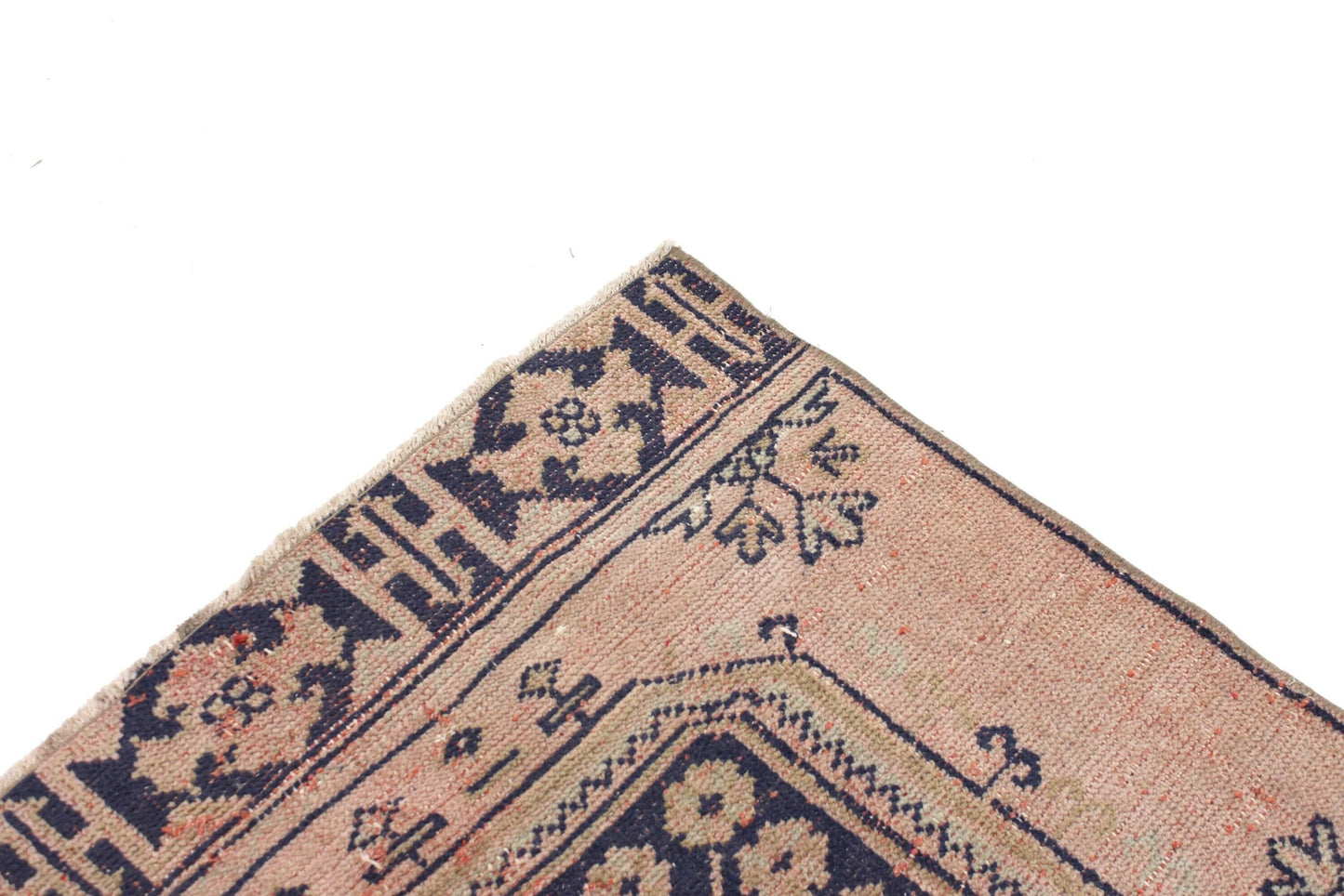 3x11 Runner Rug ,Carpet Runner ,Turkish Runner, Oushak Runner, Vintage Runner ,Hallway Rug, Kitchen Rug, Salmon Pink, Blue, Runner, 4026