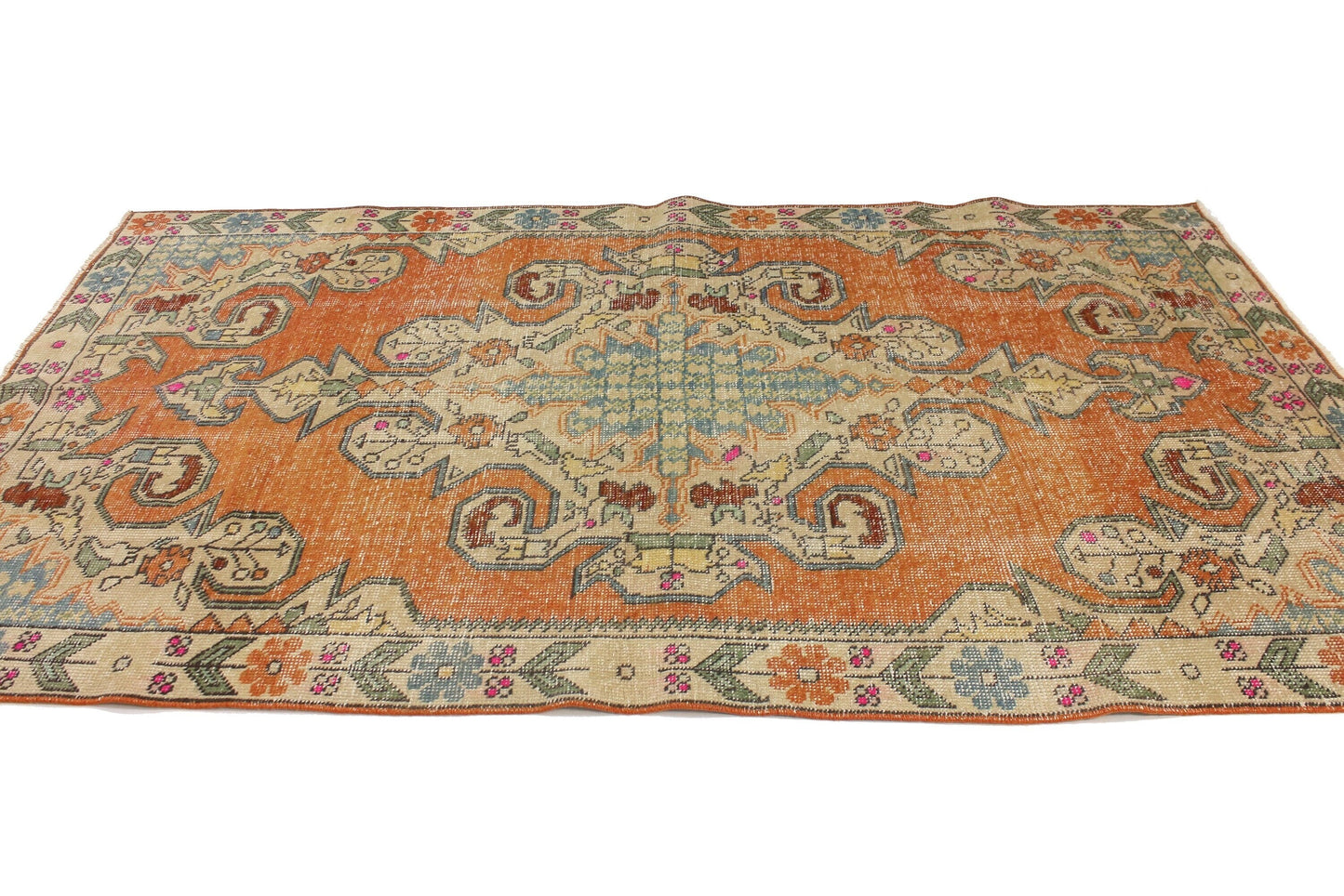 5x8 Turkish Rug, Area rug, Boho Decor, Carpet Rug, Handmade rug, Living room Rug, Nursery Rug, Orange Turkish Rug, Oushak rug, Rug 5x8,5611