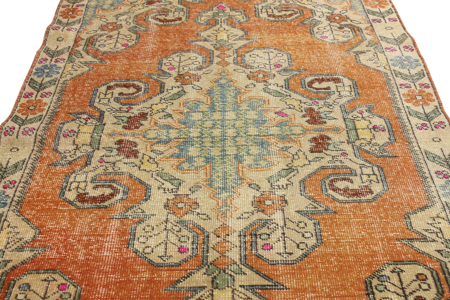 5x8 Turkish Rug, Area rug, Boho Decor, Carpet Rug, Handmade rug, Living room Rug, Nursery Rug, Orange Turkish Rug, Oushak rug, Rug 5x8,5611