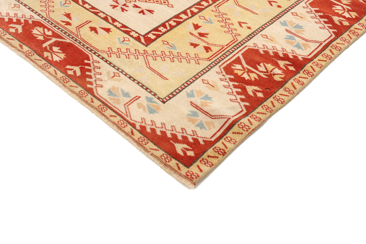 Neutral Oushak Rug, Pale Turkish Rug, Area Carpet Rug ,4x6 TURKİSH RUG, Small Room Rug, Coastal Decor, Bedroom Rug ,Red, Yellow,Rug4405