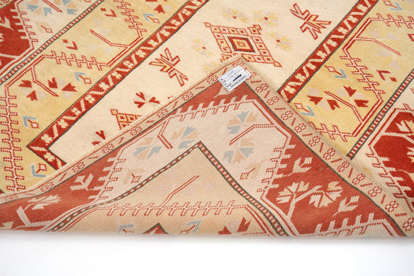 Neutral Oushak Rug, Pale Turkish Rug, Area Carpet Rug ,4x6 TURKİSH RUG, Small Room Rug, Coastal Decor, Bedroom Rug ,Red, Yellow,Rug4405