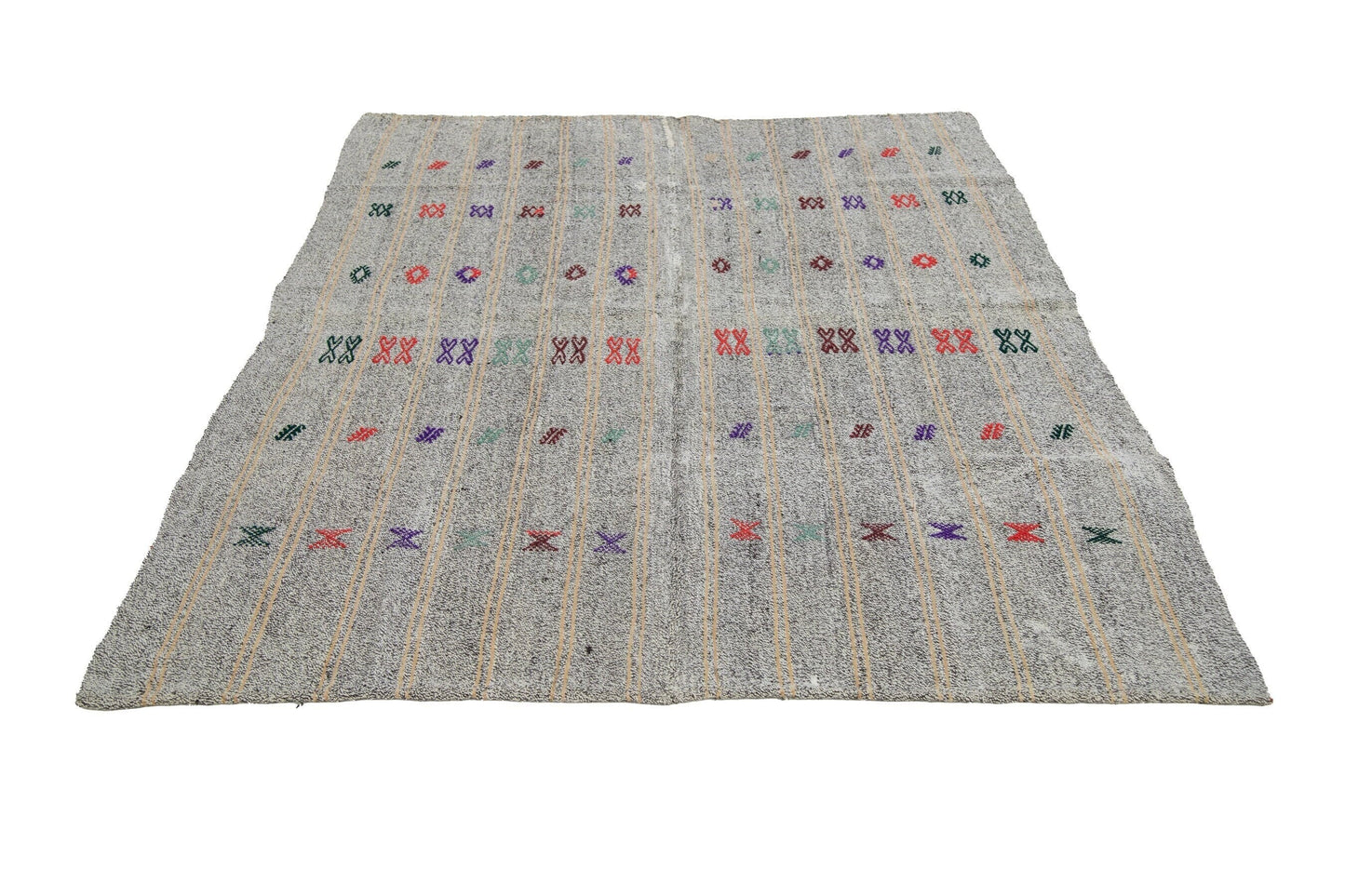 Kilim rug, Turkish kilim rug ,Vintage kilim rug, Gray rug ,Boho rug, Eclectic rug ,6x9 Kilim rug, Fine rug ,Neutral rug, Organic rug, 7897