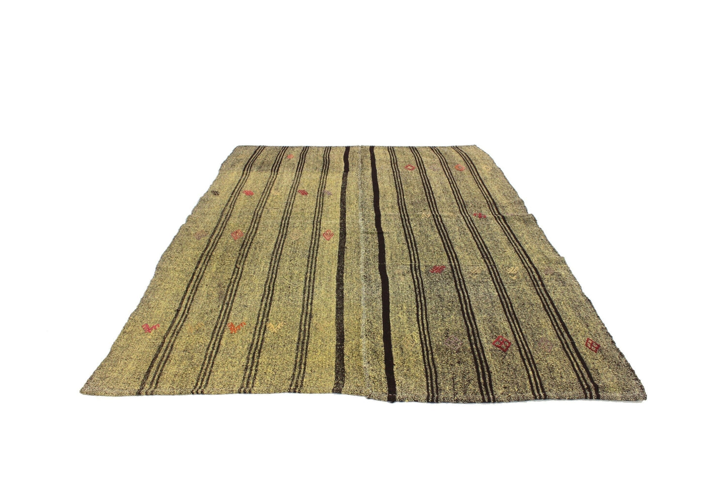 Yellowish Kilim Rug 5x8, Turkish Vintage Kilim Rug , Handmade Rug, Goat Hair Rug, Living Room, Eclectic, Fine Kilim Rug, 6255