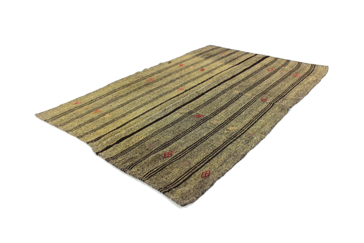 Yellowish Kilim Rug 5x8, Turkish Vintage Kilim Rug , Handmade Rug, Goat Hair Rug, Living Room, Eclectic, Fine Kilim Rug, 6255