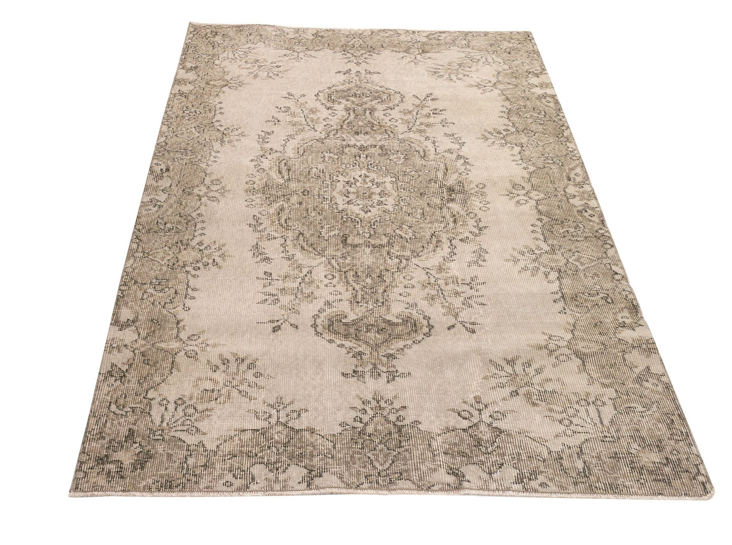 Beige Area rug, Small Vintage Rug, Turkish Oushak Rug, Handmade Rug, Carpet rug, Wool rug, Vintage Carpet, Bedroom rug, Rug 4x6, 9606