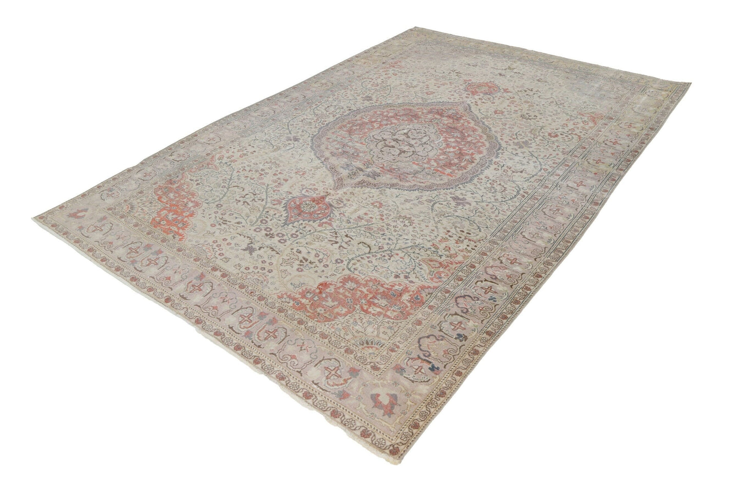 7x10 Floral Rustic Area Rug, Primitive rug, Turkish Oushak Vintage Rug, Handmade Antique Carpet rug,Entryway rug ,Office rug, 8037