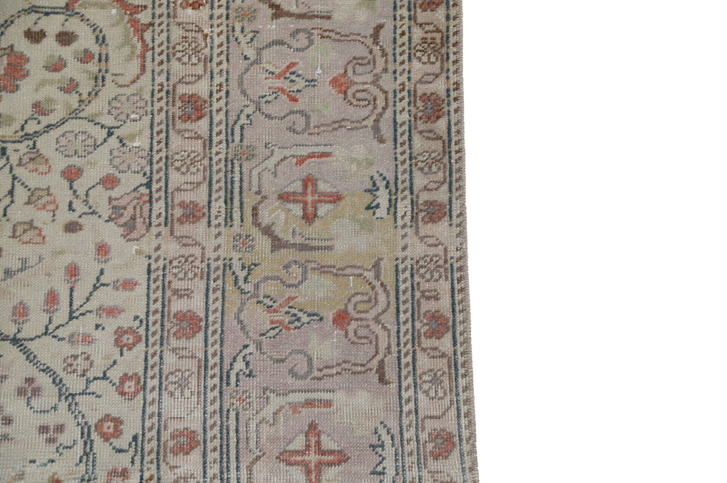 7x10 Floral Rustic Area Rug, Primitive rug, Turkish Oushak Vintage Rug, Handmade Antique Carpet rug,Entryway rug ,Office rug, 8037