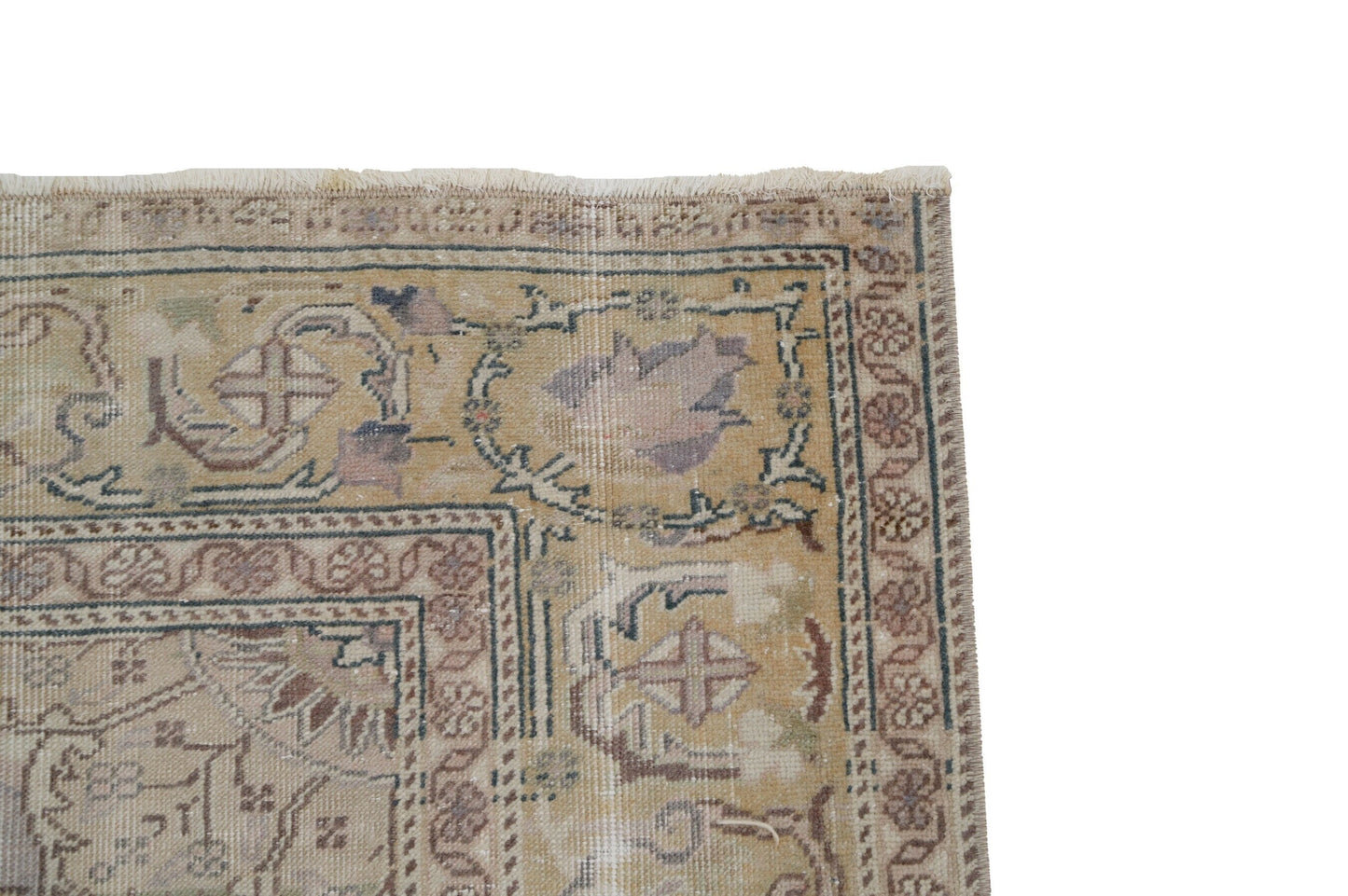 7x10 Floral Rustic Area Rug, Primitive rug, Turkish Oushak Vintage Rug, Handmade Antique Carpet rug,Entryway rug ,Office rug, 8037
