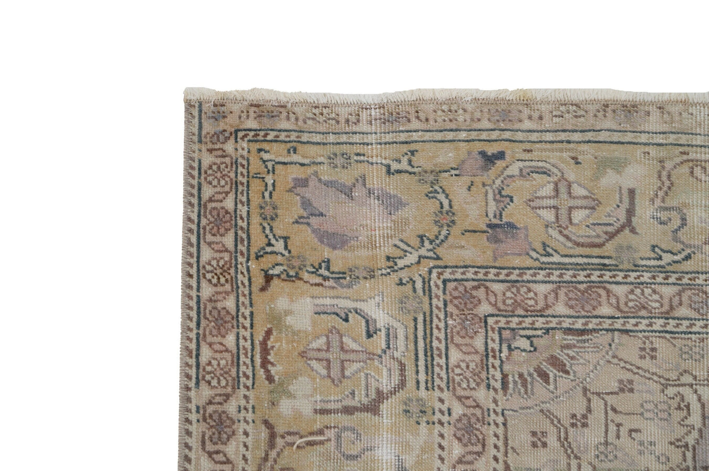 7x10 Floral Rustic Area Rug, Primitive rug, Turkish Oushak Vintage Rug, Handmade Antique Carpet rug,Entryway rug ,Office rug, 8037