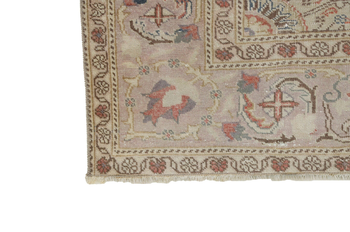 7x10 Floral Rustic Area Rug, Primitive rug, Turkish Oushak Vintage Rug, Handmade Antique Carpet rug,Entryway rug ,Office rug, 8037