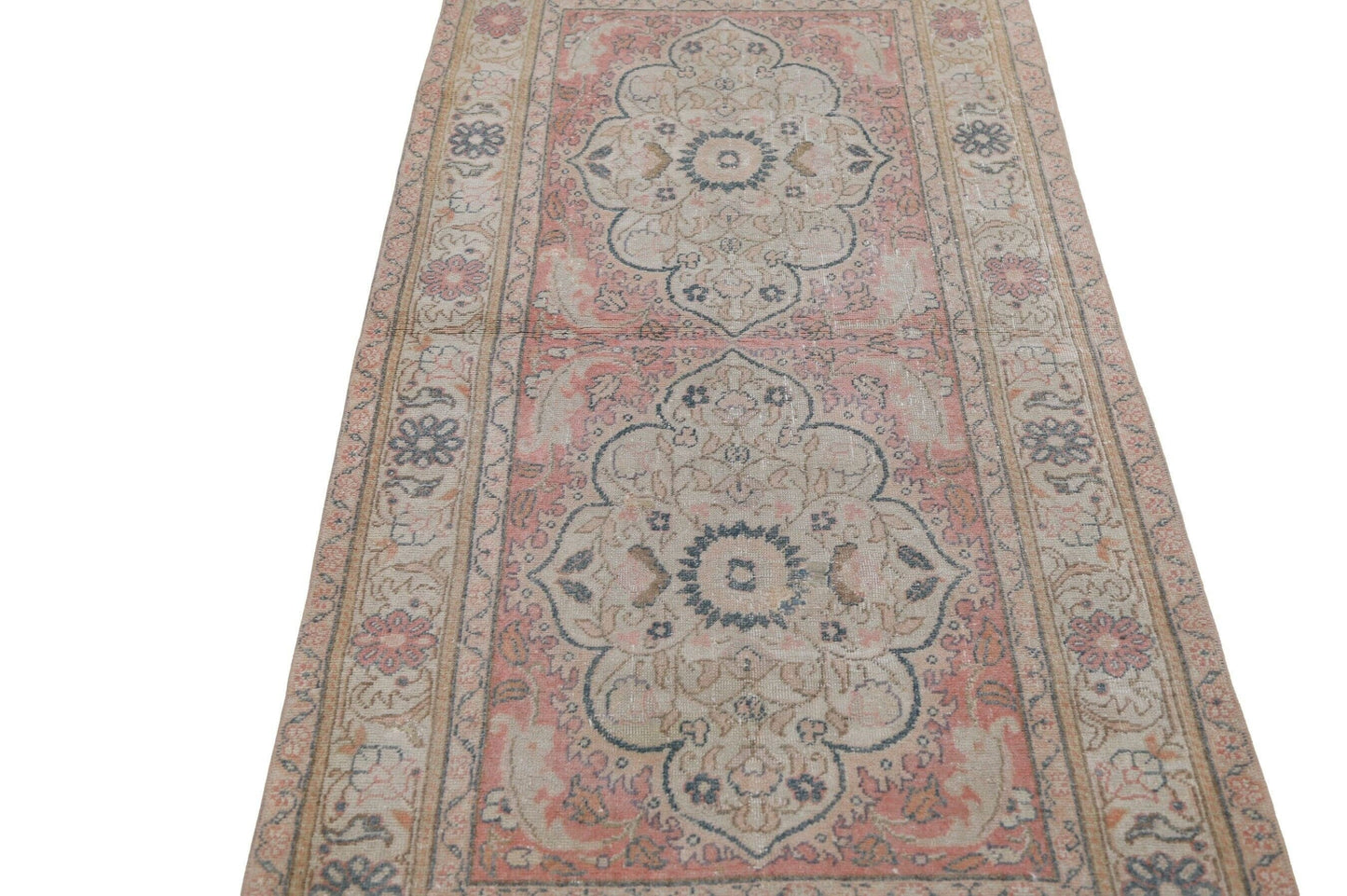 Small Oushak rug, Faded Floral rug, Turkish rug 3x6, Vintage Small rug, Bedroom rug, Kitchen rug, Nursery rug, Handmade rug, 7495
