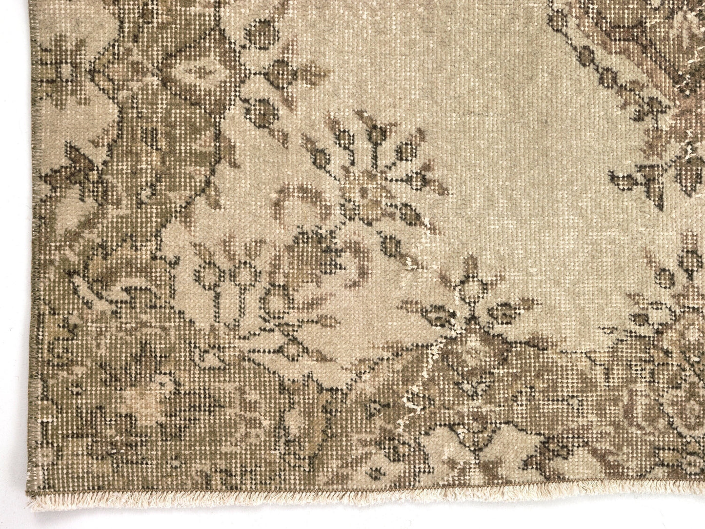 Neutral Turkish Rug, Oushak Carpet rug, Beige Rug, Vintage One of a kind rug, Handmade rug, Area rug 4x7, Unique rug, Floral rug, 9614