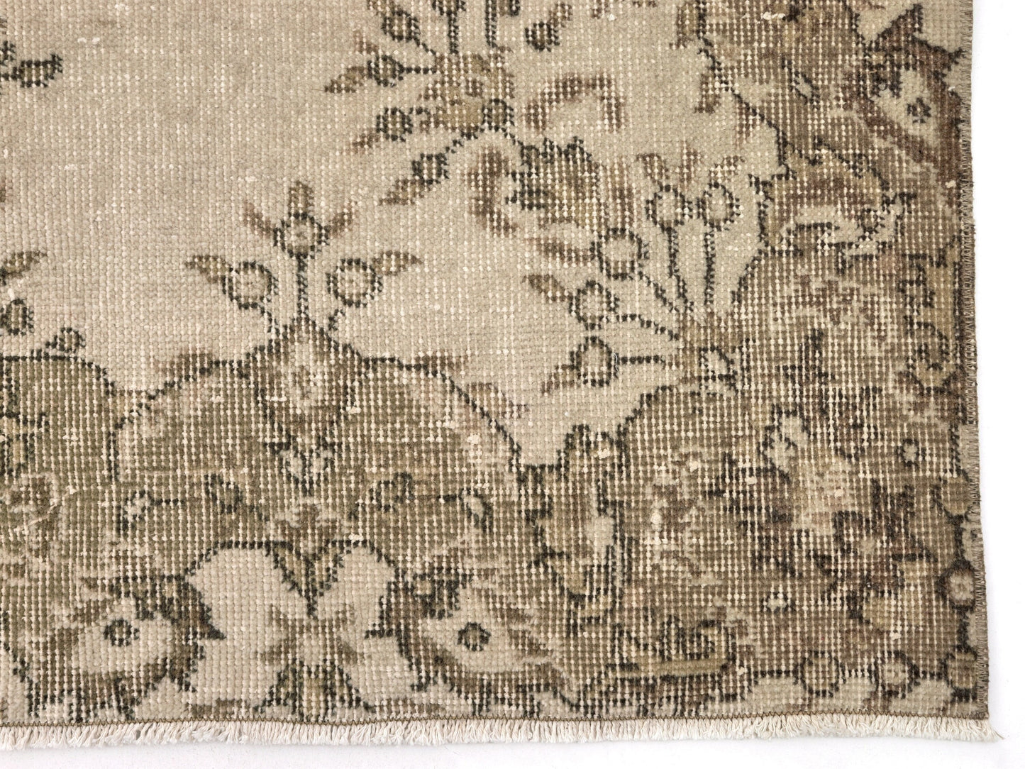 Neutral Turkish Rug, Oushak Carpet rug, Beige Rug, Vintage One of a kind rug, Handmade rug, Area rug 4x7, Unique rug, Floral rug, 9614