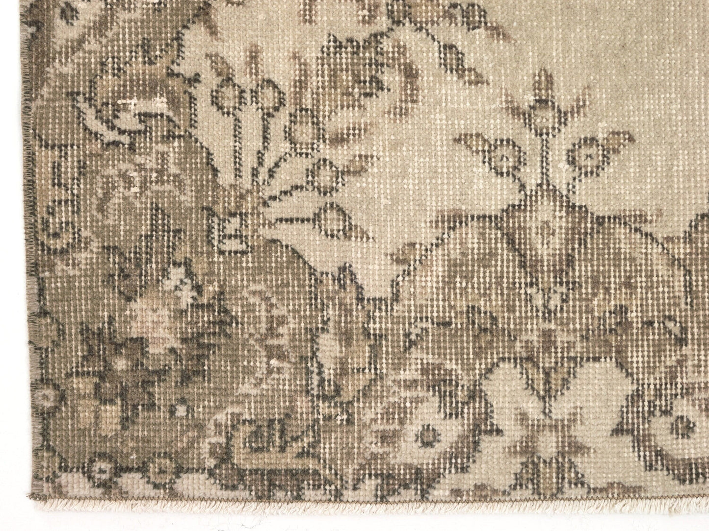 Neutral Turkish Rug, Oushak Carpet rug, Beige Rug, Vintage One of a kind rug, Handmade rug, Area rug 4x7, Unique rug, Floral rug, 9614