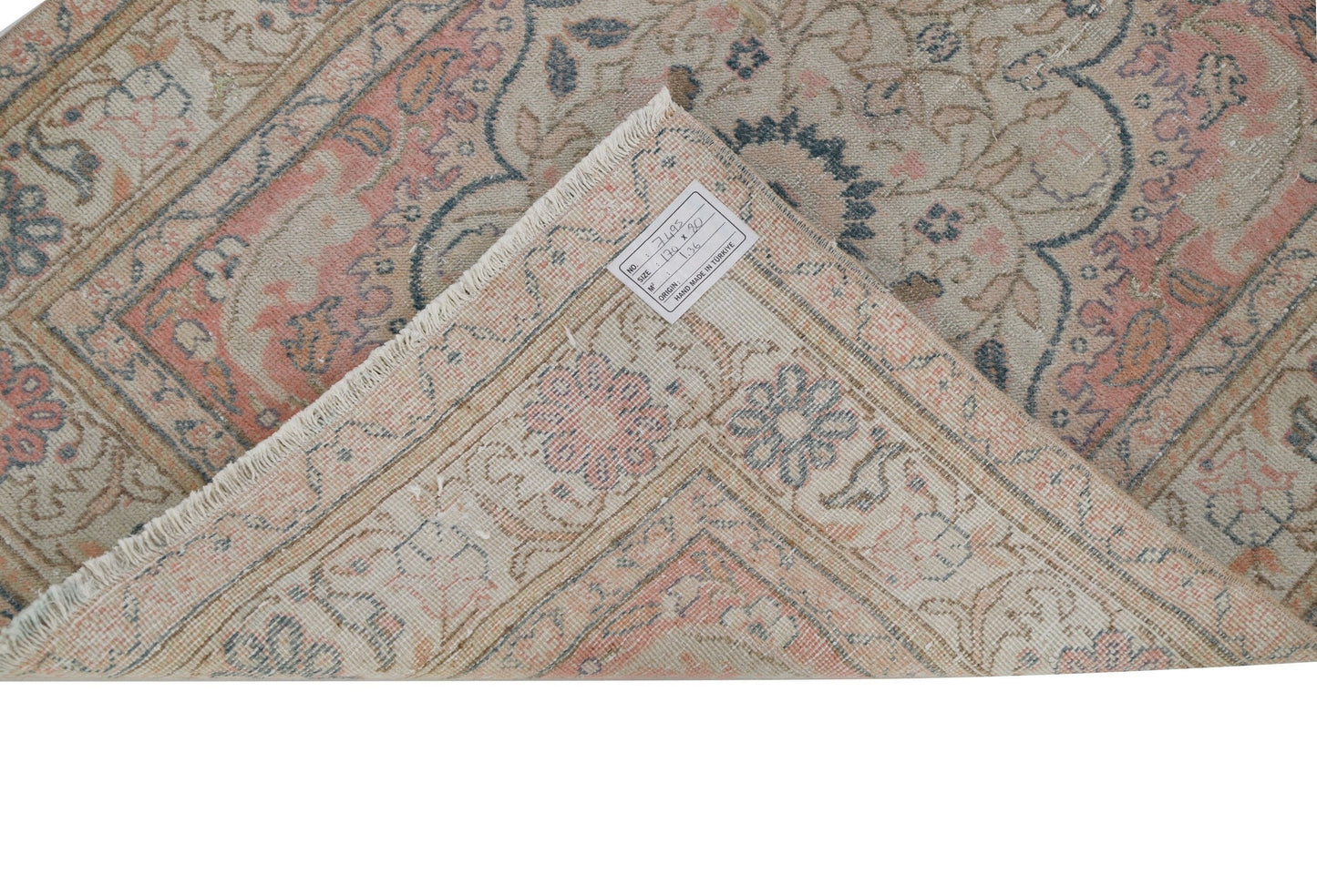 Small Oushak rug, Faded Floral rug, Turkish rug 3x6, Vintage Small rug, Bedroom rug, Kitchen rug, Nursery rug, Handmade rug, 7495