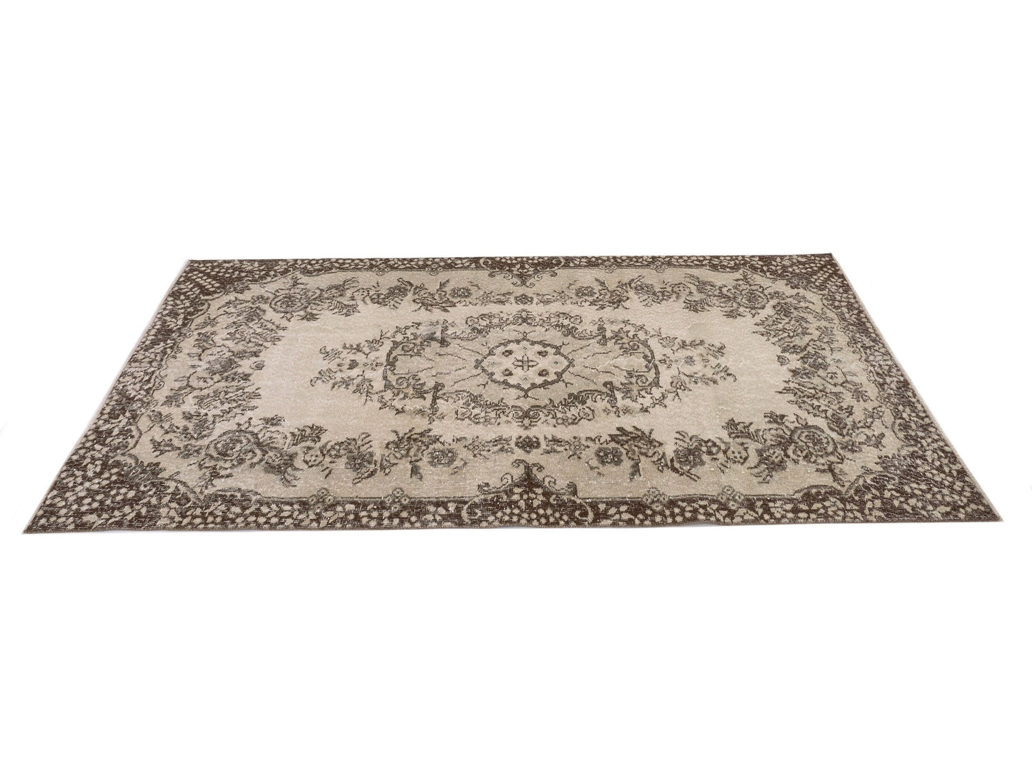 Beige Vintage Rug , 4x7 Area Rug, Oushak Rug, Turkish Rug 4x7 , Anatolian Rug , Old Rug, Handmade Rug , Ethnic Rug , Antique Rug , 9588