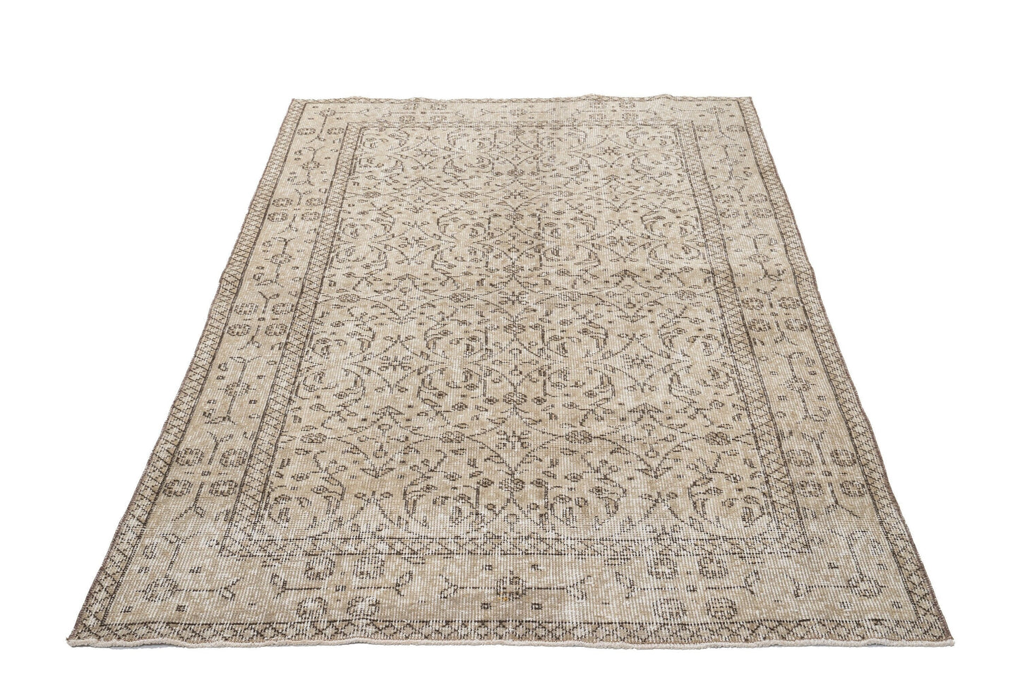 Neutral Oushak Rug ,4x7 Area Rug ,Turkish Rug ,Anatolia Rug ,Oushak Rug 4x7 ,Old Vintage rug ,Boho Rug ,Ethnic Carpet Rug ,9678