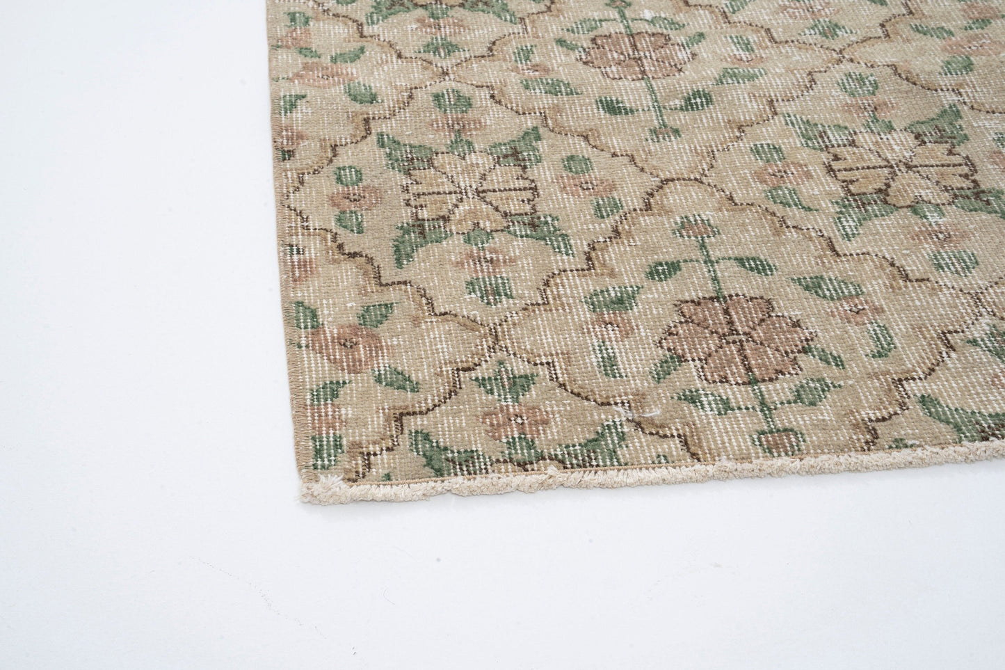 Brown Vintage Rug , 4x7 Oushak Rug , Area Rug 4x7 , Anatolian Rug , Turkish Rug , Old Rug , Ethnic Rug , Tribal Rug - 9644