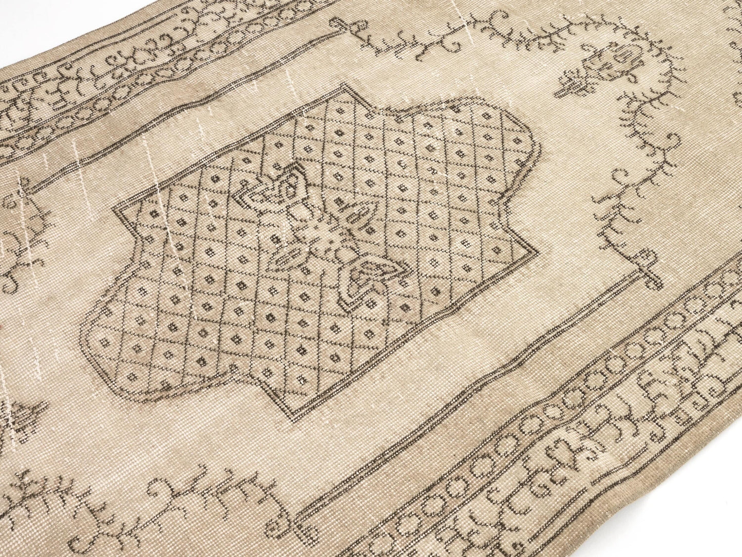 Oushak Rug, Vintage Rug, Faded Rug, Area Rug, Muted Oushak Rug, Beige Carpet rug, Small Turkish Rug 4x7, Handmade Wool Rug, Turkey rug, 9640