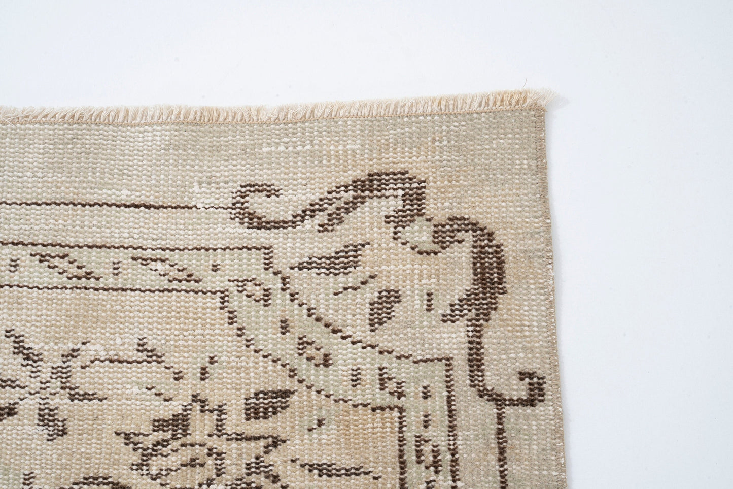 Turkish Oushak Rug, Vintage Area Rug, Beige Faded Handmade rug, Carpet Rug, Small Rug 4x7, One of a kind rug, Bedroom rug, Floor rug, 9646