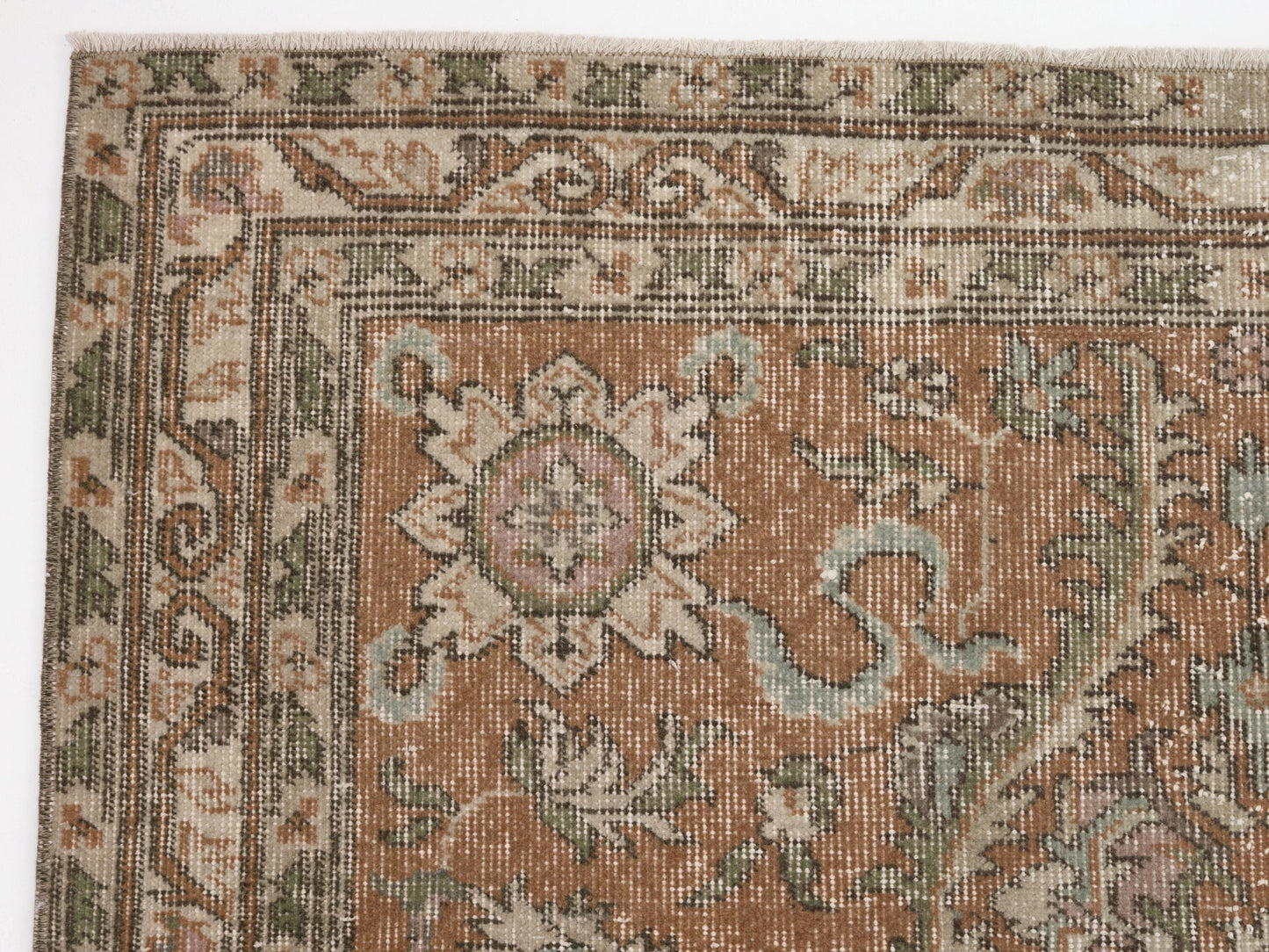 Boho Oushak Rug, Turkish Rug, Vintage rug, Eclectic Handmade Area Rug, Floral Rug, Anatolia rug, Unique Carpet rug, Bedroom rug, 9641