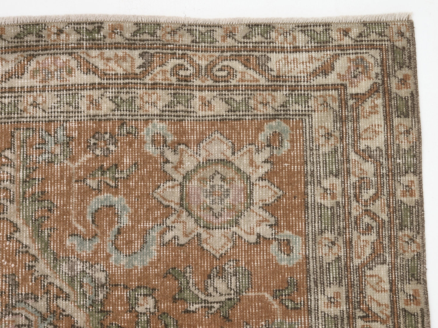 Boho Oushak Rug, Turkish Rug, Vintage rug, Eclectic Handmade Area Rug, Floral Rug, Anatolia rug, Unique Carpet rug, Bedroom rug, 9641