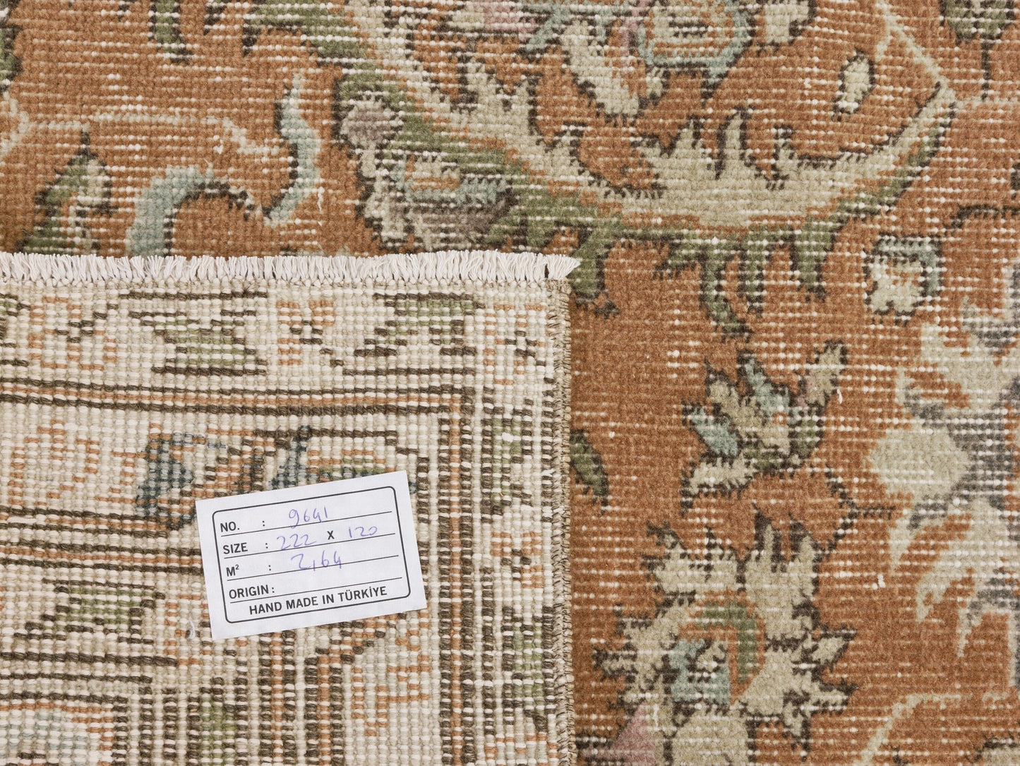 Boho Oushak Rug, Turkish Rug, Vintage rug, Eclectic Handmade Area Rug, Floral Rug, Anatolia rug, Unique Carpet rug, Bedroom rug, 9641